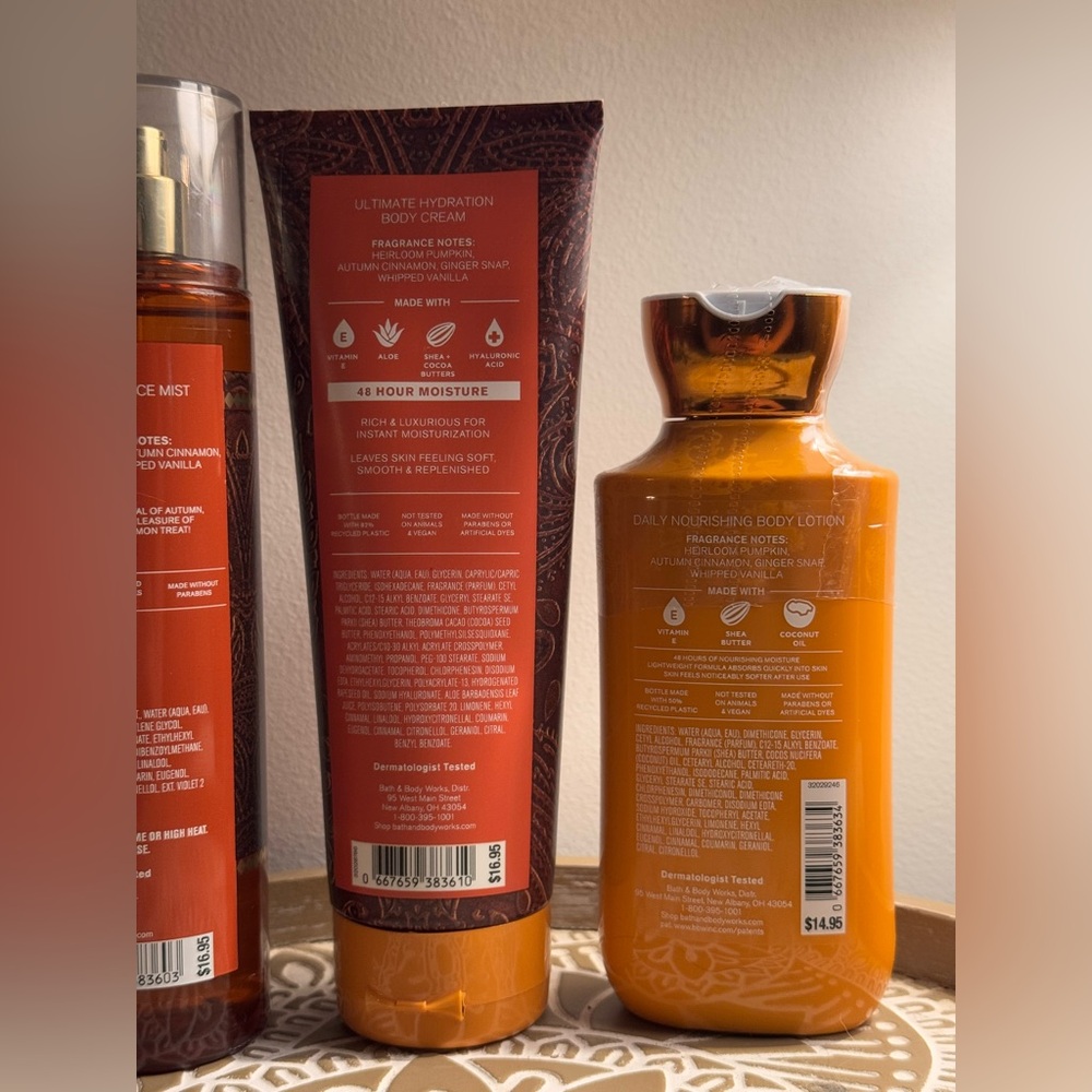 NEW B&BW Sweet Cinnamon Pumpkin 3 PIECE FULL SIZE SET - Picture 2 of 2
